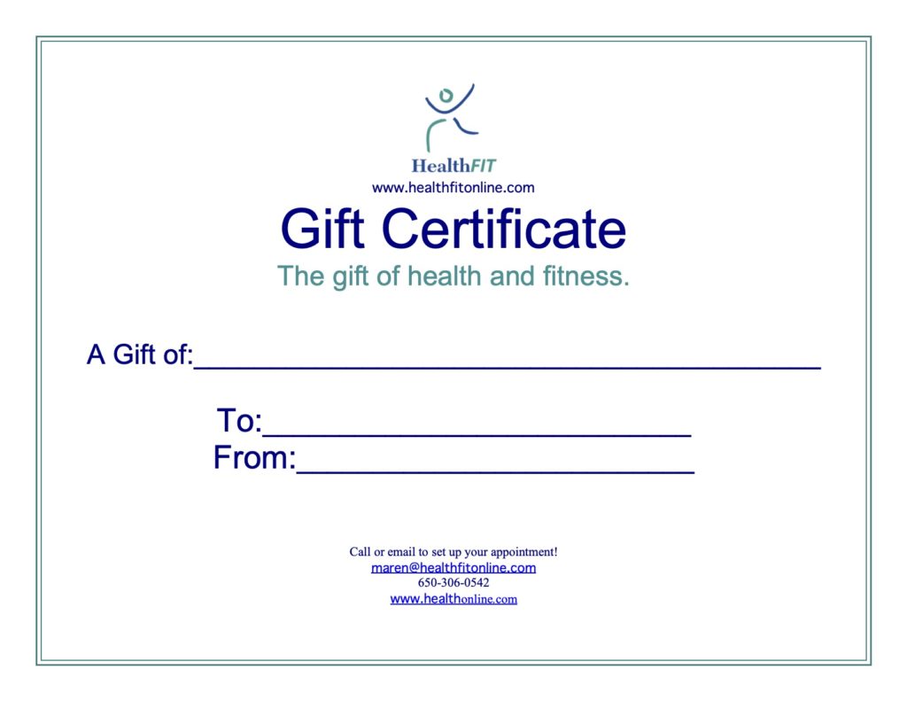 HealthFIT Gift Certificate